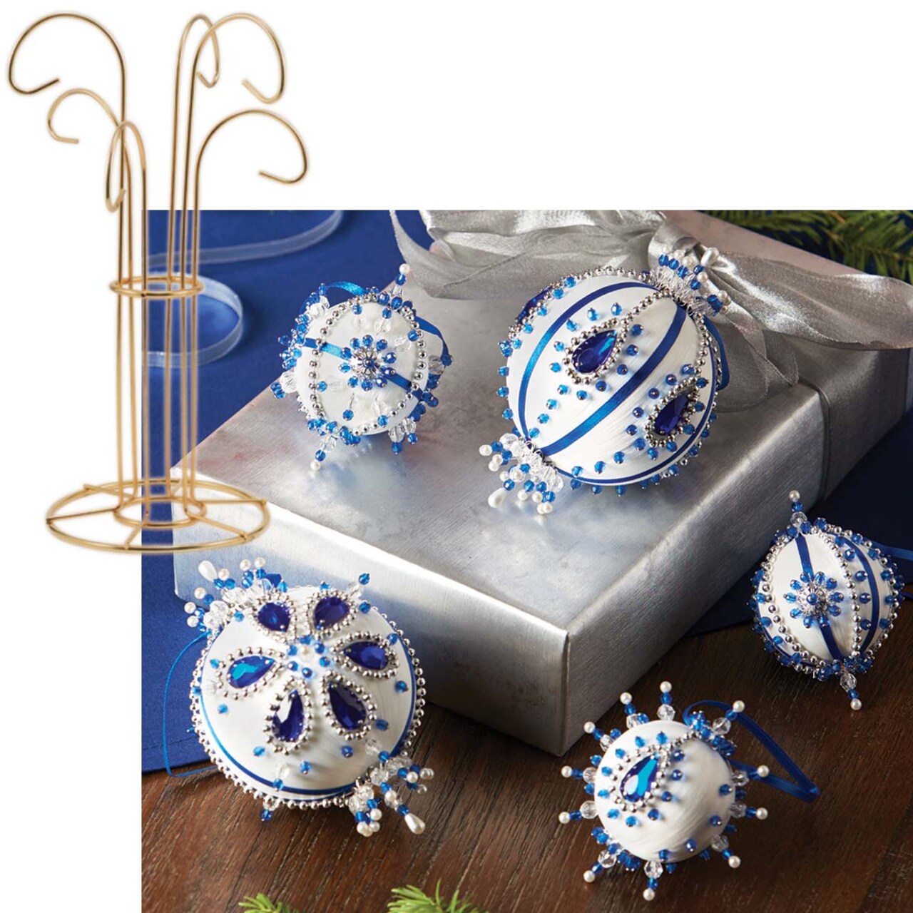 Sunrise Craft & Hobby FREE 6 Hanger Ornament Stand with Ocean Jewels Ornament Kit